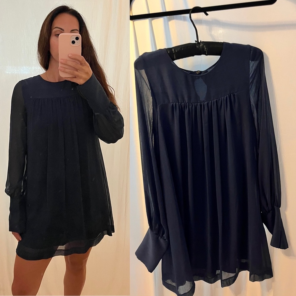 Navy shift dress